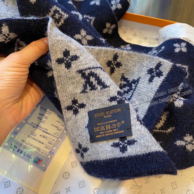 Louis Vuitton純羊毛針織圍巾 路易威登全幅Monogram圖案女士圍巾 LV2021新款系列圍巾  mmj1672